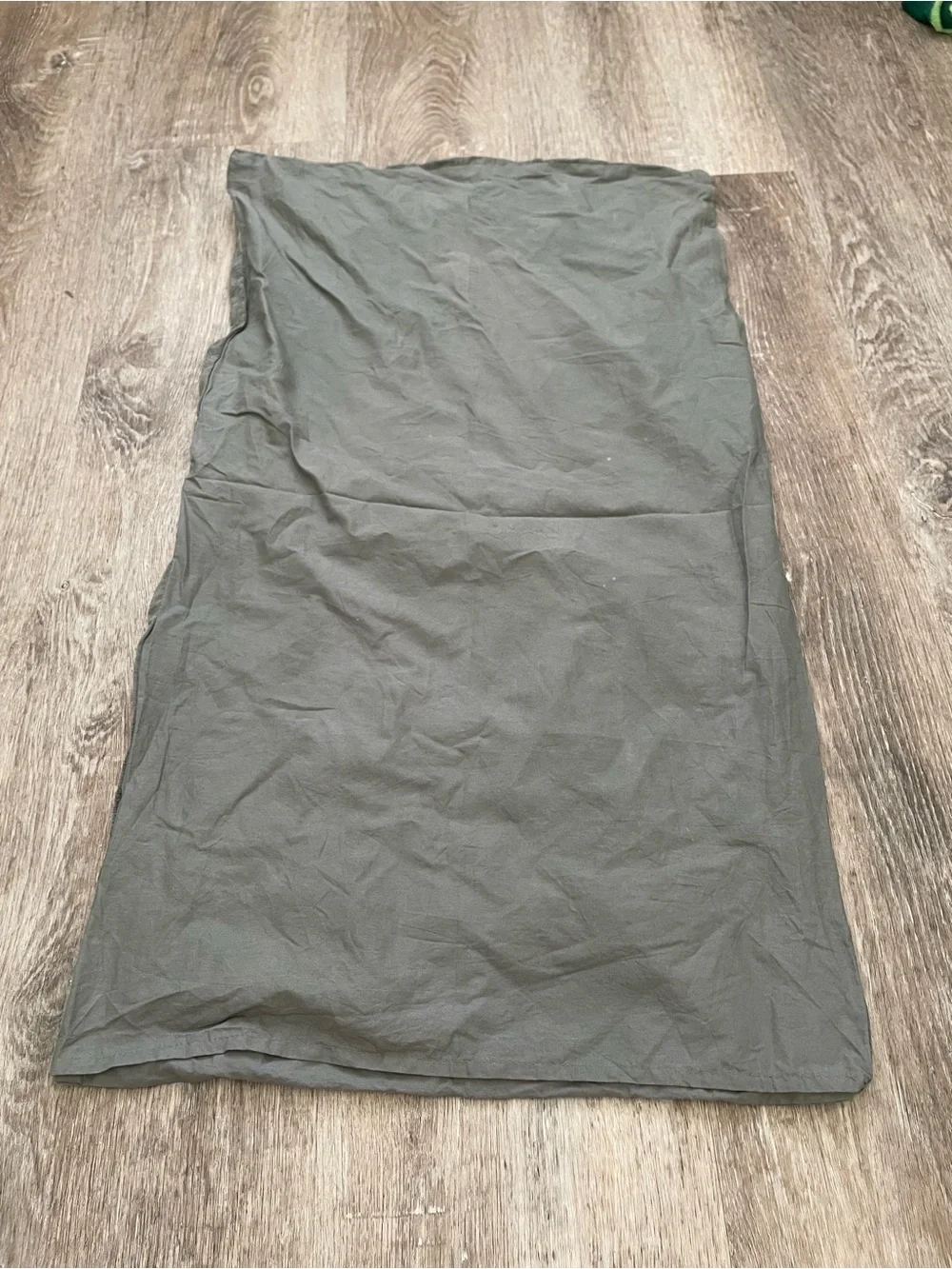 Embroidered Decorative Pillow Cover in Olive Green
